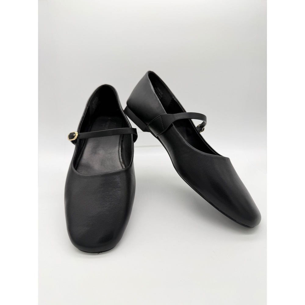Banana Republic Mary Jane Flats Womens 8.5 Black Like New Square Toe Buckle